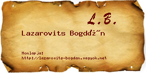 Lazarovits Bogdán névjegykártya